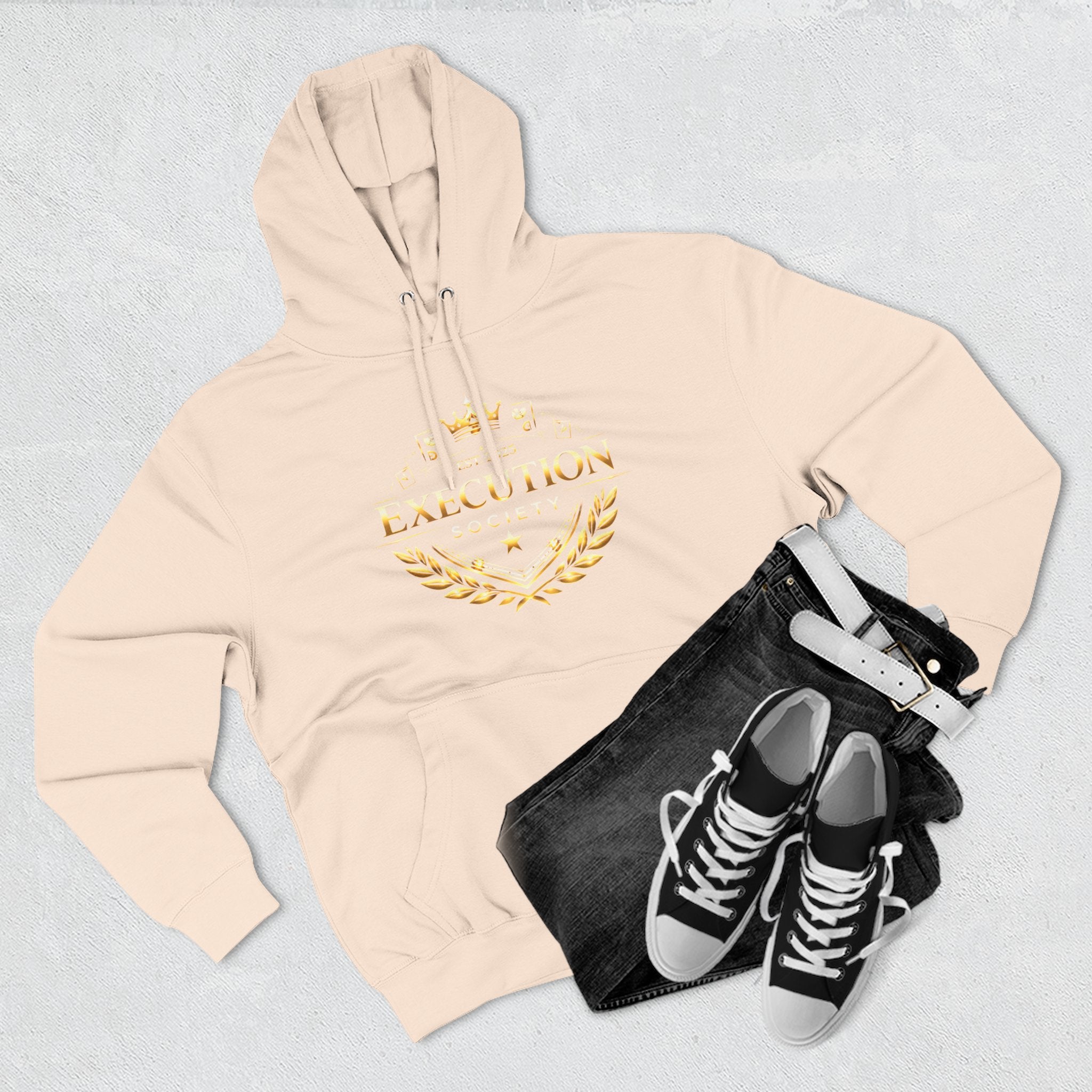 Execution Society Emblem — Vintage Gold Hoodie