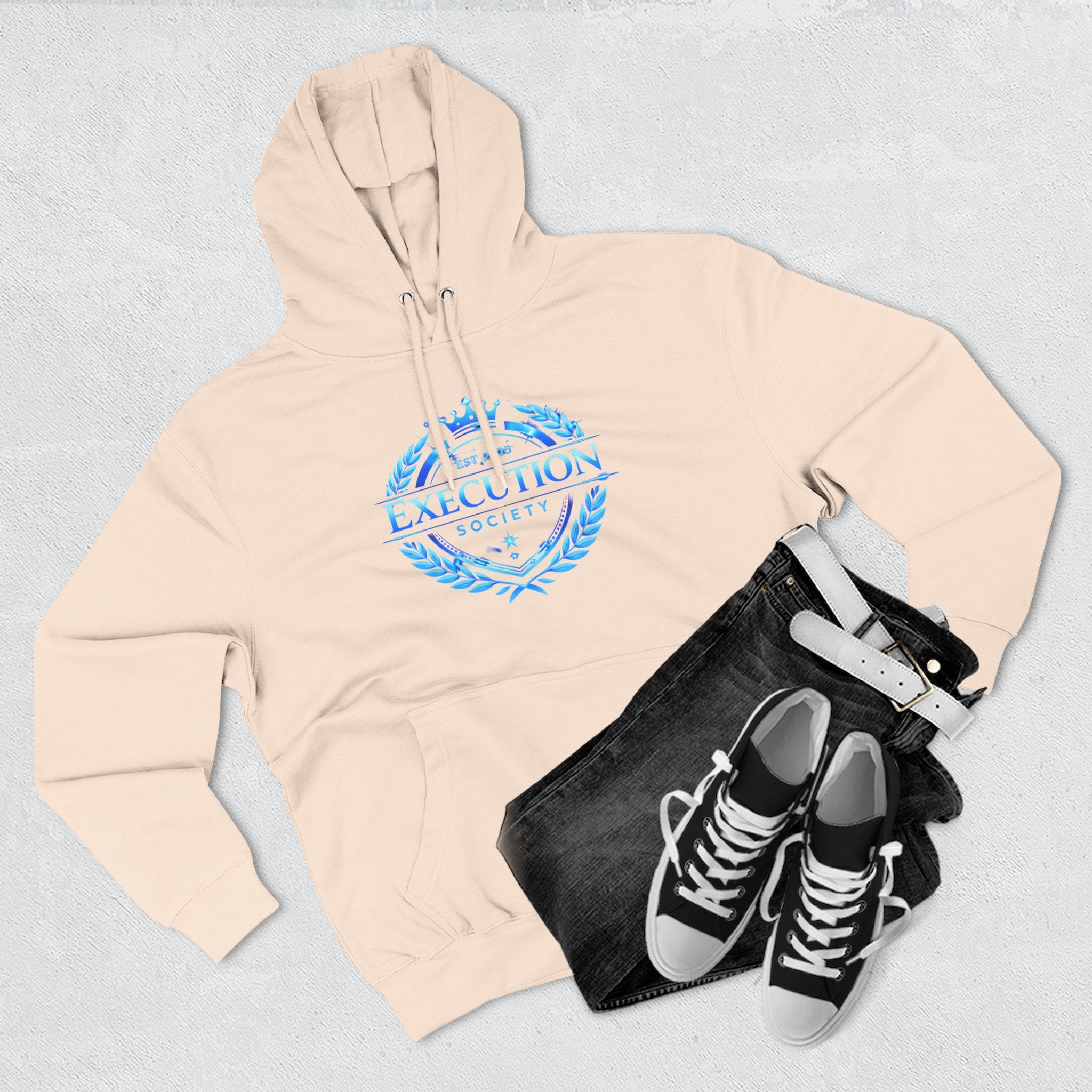 Execution Society Emblem — Vintage Blue Hoodie
