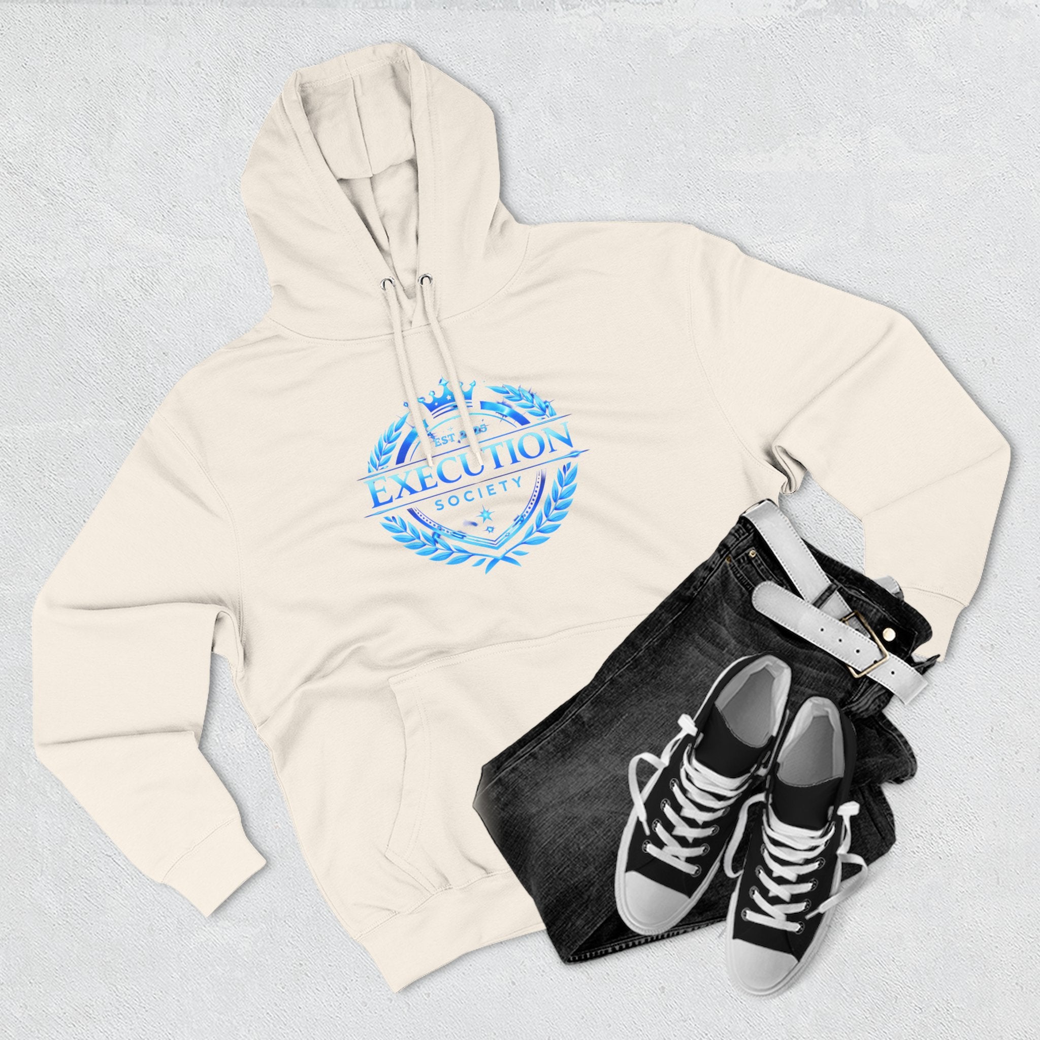Execution Society Emblem — Vintage Blue Hoodie
